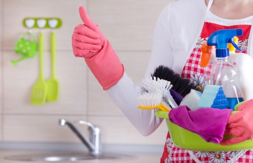 Local cleaner maintaining a Marylebone home kitchen