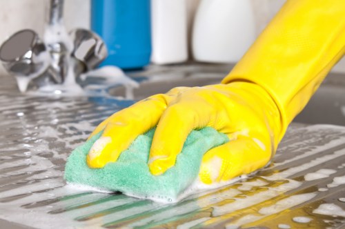 Cleaner preparing a Marylebone home for tenancy handover